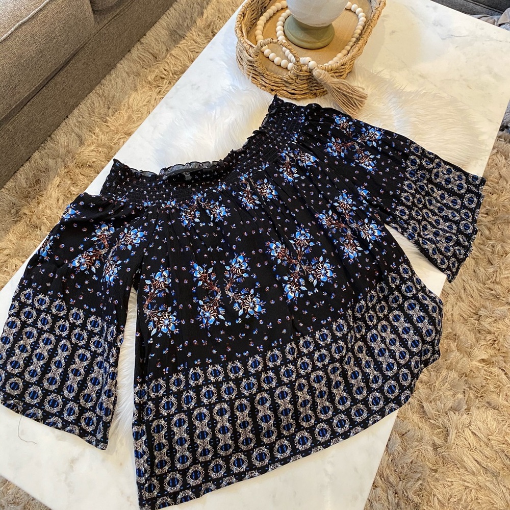 Lily White Off The Shoulder Floral Shirt